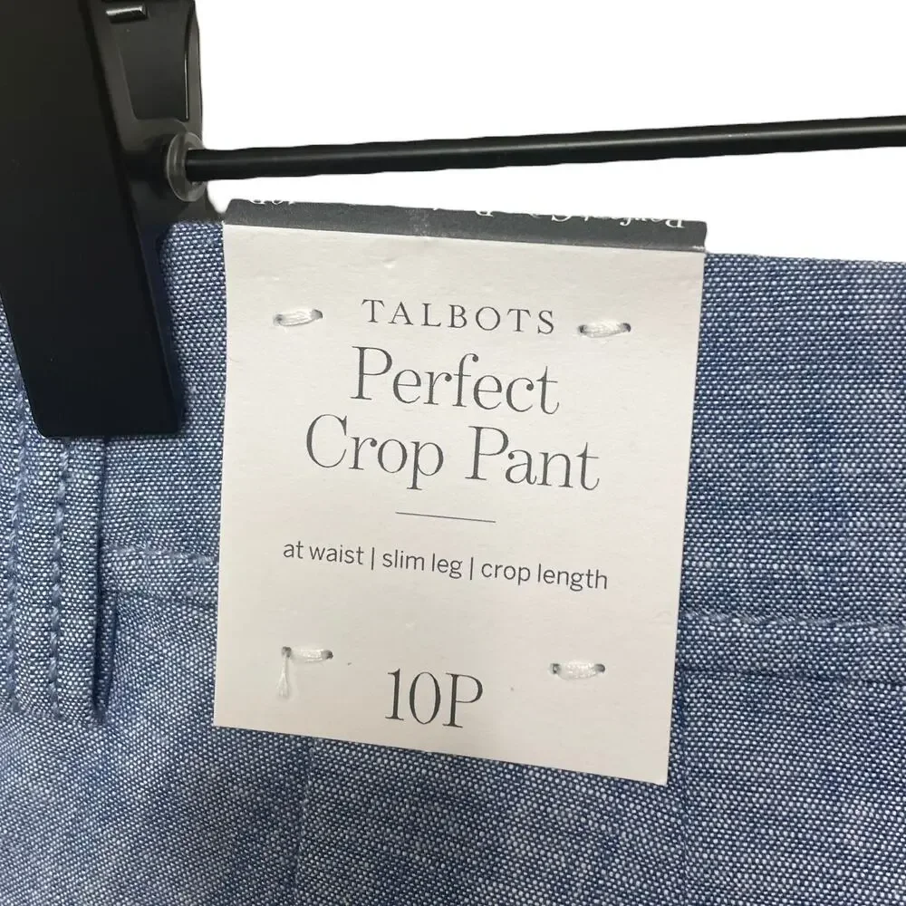 NWT Talbots Women’s Perfect Crop Pants - Chambray Blue Lightweight Size 10P - Picture 10 of 14